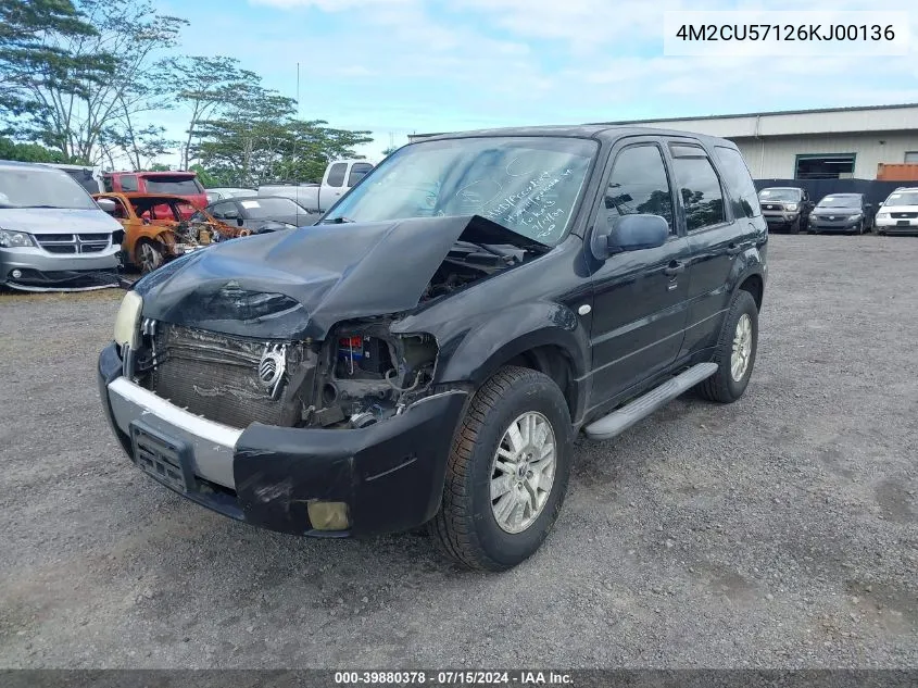 2006 Mercury Mariner Luxury/Premier VIN: 4M2CU57126KJ00136 Lot: 39880378