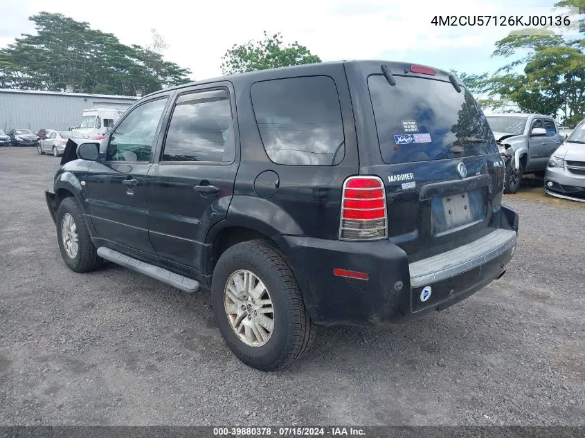 2006 Mercury Mariner Luxury/Premier VIN: 4M2CU57126KJ00136 Lot: 39880378