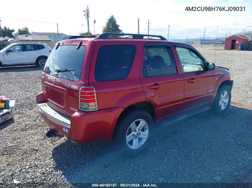 2006 Mercury Mariner Hybrid VIN: 4M2CU98H76KJ09031 Lot: 40165157