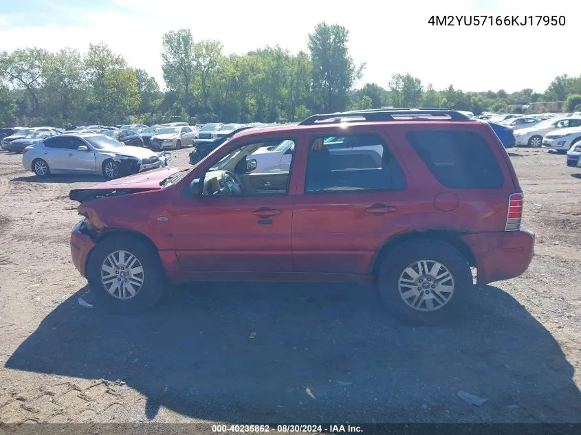 2006 Mercury Mariner Luxury/Premier VIN: 4M2YU57166KJ17950 Lot: 40235852