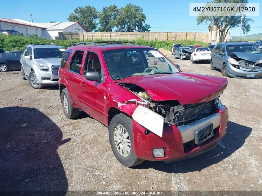 2006 Mercury Mariner Luxury/Premier VIN: 4M2YU57166KJ17950 Lot: 40235852