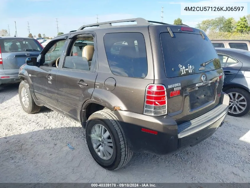 2006 Mercury Mariner Luxury/Premier VIN: 4M2CU57126KJ06597 Lot: 40339178