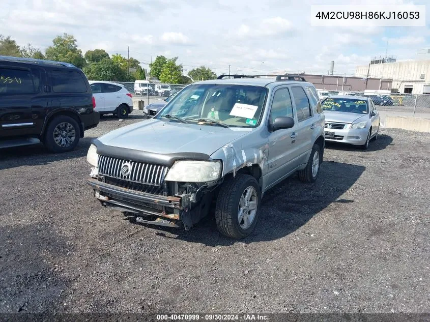 2006 Mercury Mariner Hybrid VIN: 4M2CU98H86KJ16053 Lot: 40470999