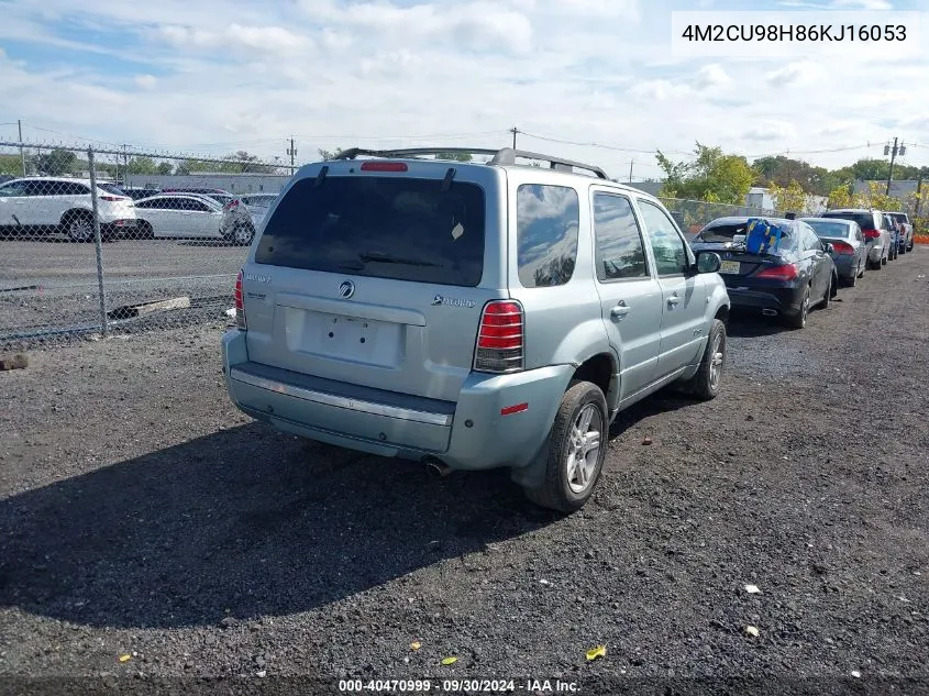 2006 Mercury Mariner Hybrid VIN: 4M2CU98H86KJ16053 Lot: 40470999