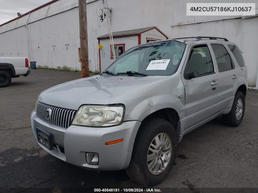 2006 Mercury Mariner Luxury/Premier VIN: 4M2CU57186KJ10637 Lot: 40548181