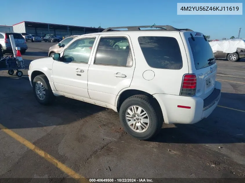 2006 Mercury Mariner Convenience VIN: 4M2YU56Z46KJ11619 Lot: 40649508