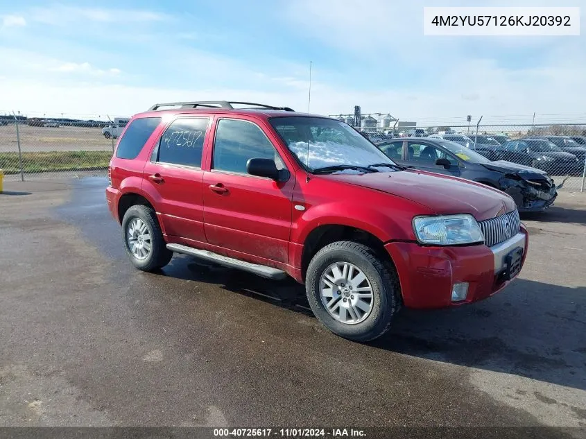 2006 Mercury Mariner Luxury/Premier VIN: 4M2YU57126KJ20392 Lot: 40725617