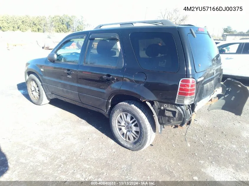 2006 Mercury Mariner Luxury/Premier VIN: 4M2YU57166DJ00375 Lot: 40840533