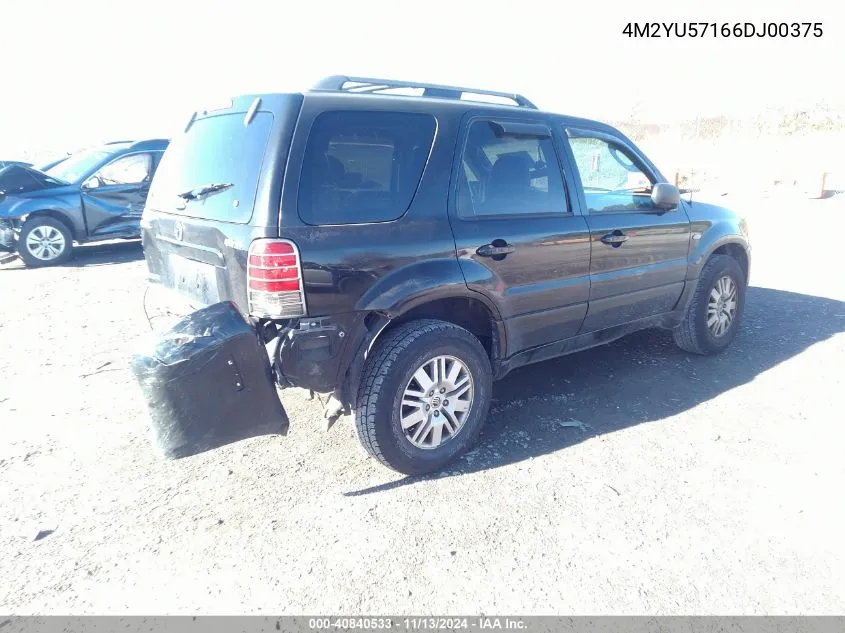 2006 Mercury Mariner Luxury/Premier VIN: 4M2YU57166DJ00375 Lot: 40840533