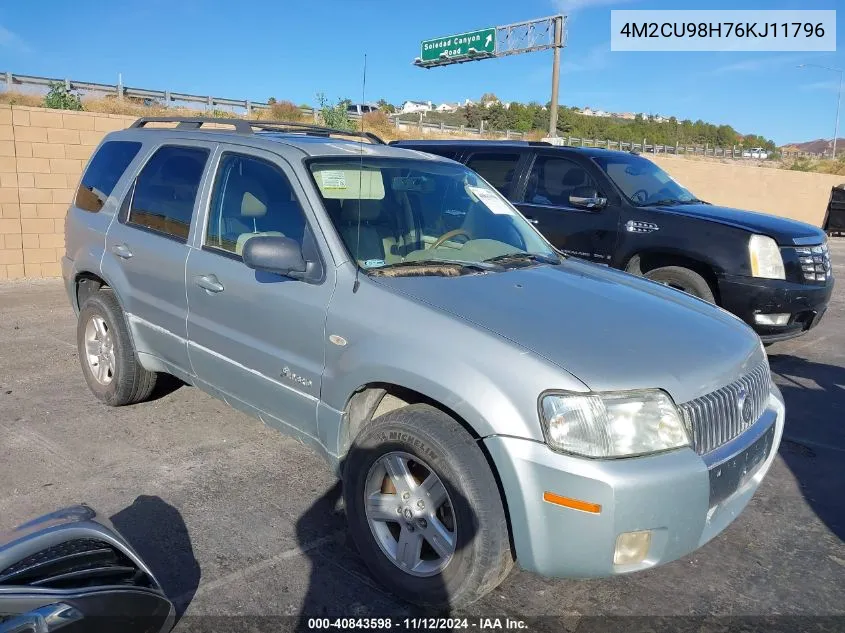 2006 Mercury Mariner Hybrid VIN: 4M2CU98H76KJ11796 Lot: 40843598