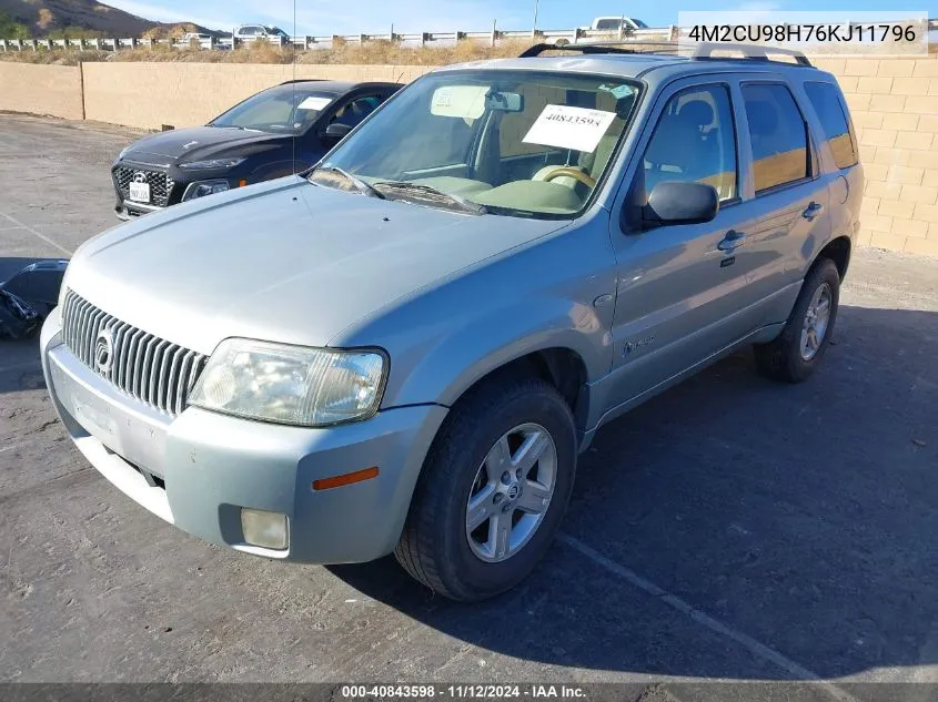 2006 Mercury Mariner Hybrid VIN: 4M2CU98H76KJ11796 Lot: 40843598