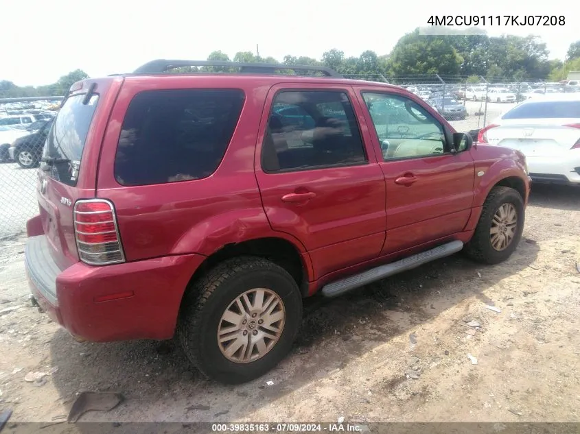 2007 Mercury Mariner Luxury VIN: 4M2CU91117KJ07208 Lot: 39835163