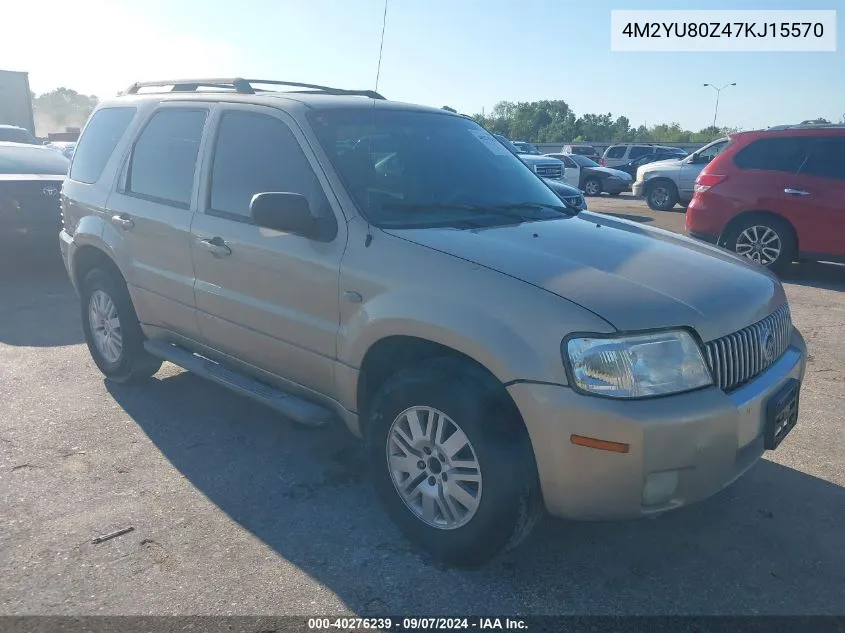 2007 Mercury Mariner Convenience VIN: 4M2YU80Z47KJ15570 Lot: 40276239