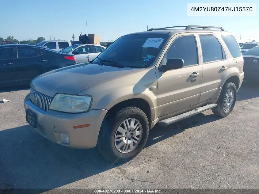 2007 Mercury Mariner Convenience VIN: 4M2YU80Z47KJ15570 Lot: 40276239