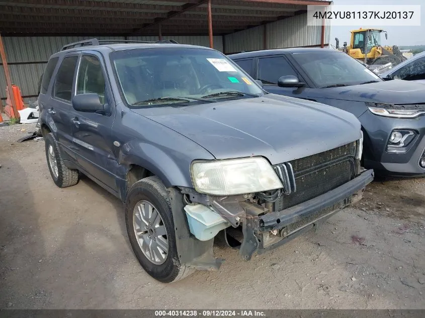 2007 Mercury Mariner Luxury VIN: 4M2YU81137KJ20137 Lot: 40314238