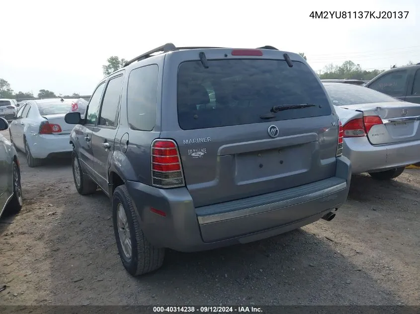 4M2YU81137KJ20137 2007 Mercury Mariner Luxury