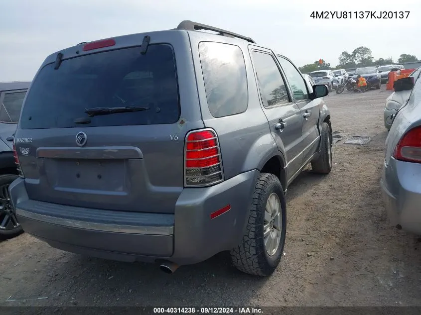 2007 Mercury Mariner Luxury VIN: 4M2YU81137KJ20137 Lot: 40314238