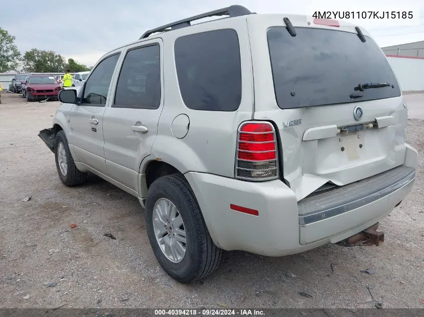 2007 Mercury Mariner Luxury VIN: 4M2YU81107KJ15185 Lot: 40394218