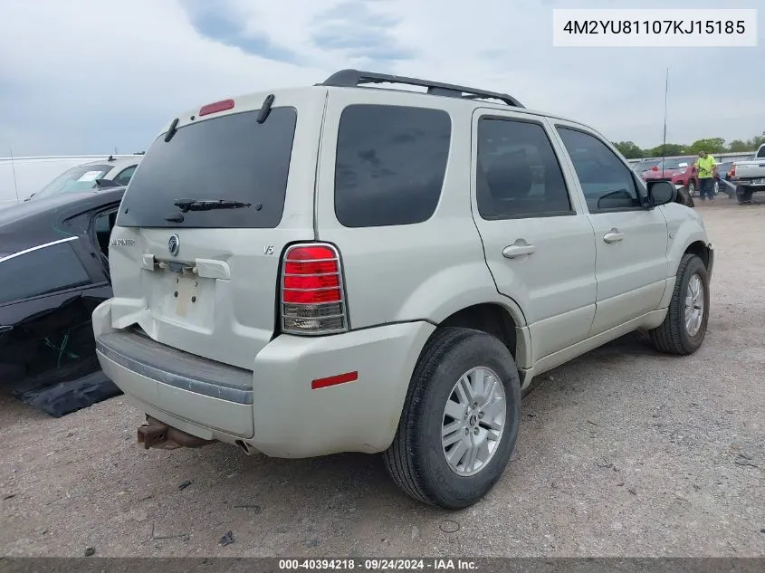 2007 Mercury Mariner Luxury VIN: 4M2YU81107KJ15185 Lot: 40394218