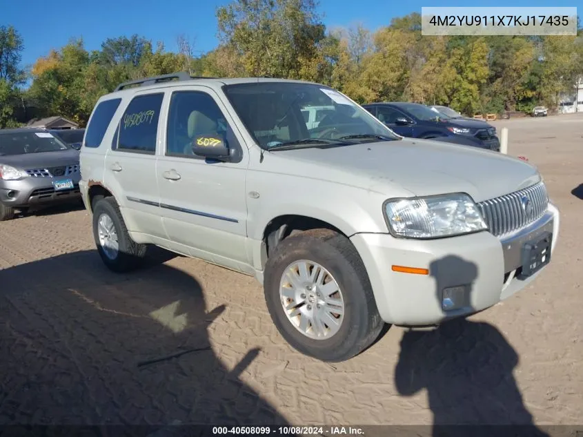 2007 Mercury Mariner Luxury VIN: 4M2YU911X7KJ17435 Lot: 40508099