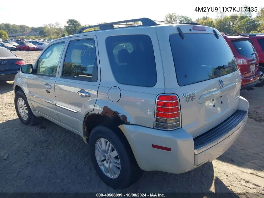 2007 Mercury Mariner Luxury VIN: 4M2YU911X7KJ17435 Lot: 40508099