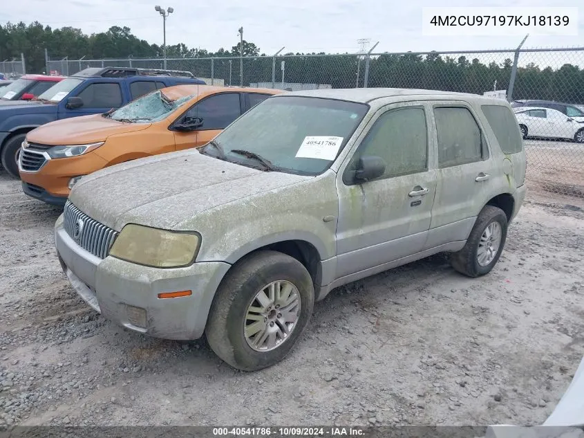 2007 Mercury Mariner Premier VIN: 4M2CU97197KJ18139 Lot: 40541786