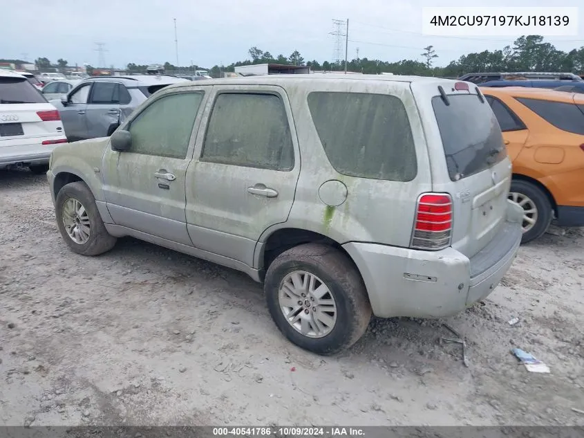 2007 Mercury Mariner Premier VIN: 4M2CU97197KJ18139 Lot: 40541786