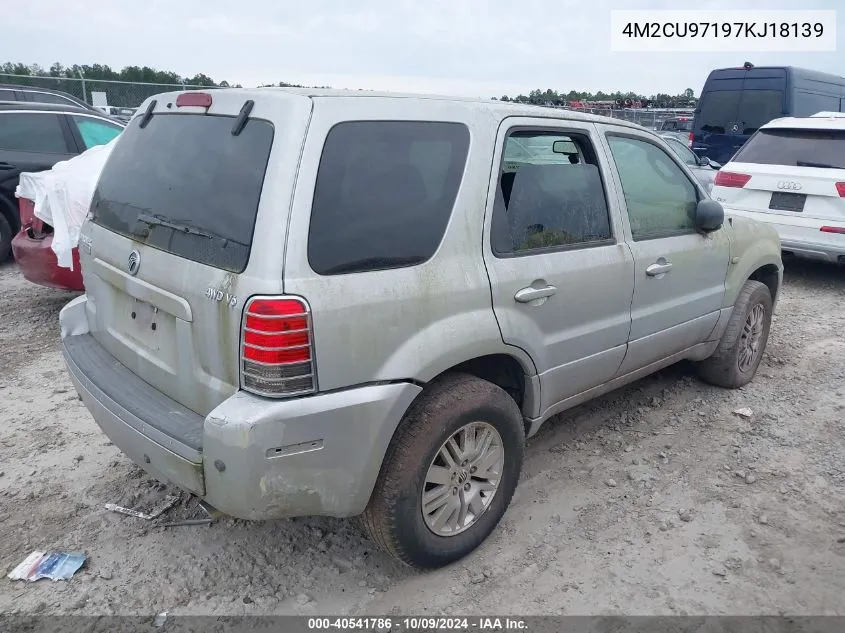 2007 Mercury Mariner Premier VIN: 4M2CU97197KJ18139 Lot: 40541786