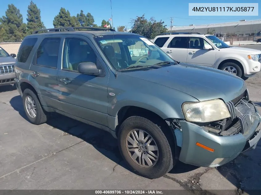 2007 Mercury Mariner Luxury VIN: 4M2YU81117KJ05877 Lot: 40699706