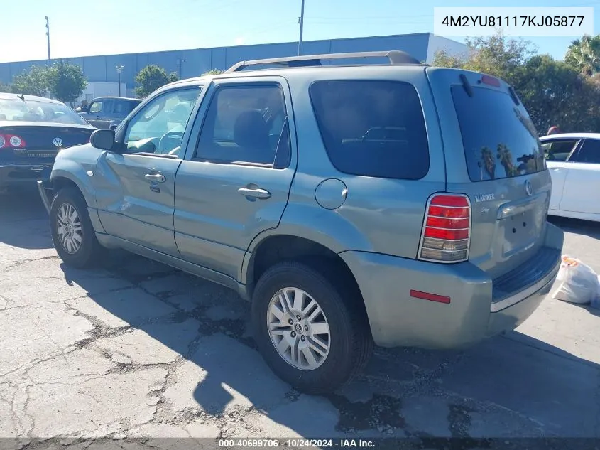 2007 Mercury Mariner Luxury VIN: 4M2YU81117KJ05877 Lot: 40699706