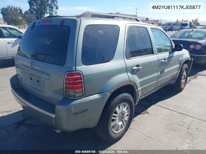 2007 Mercury Mariner Luxury VIN: 4M2YU81117KJ05877 Lot: 40699706