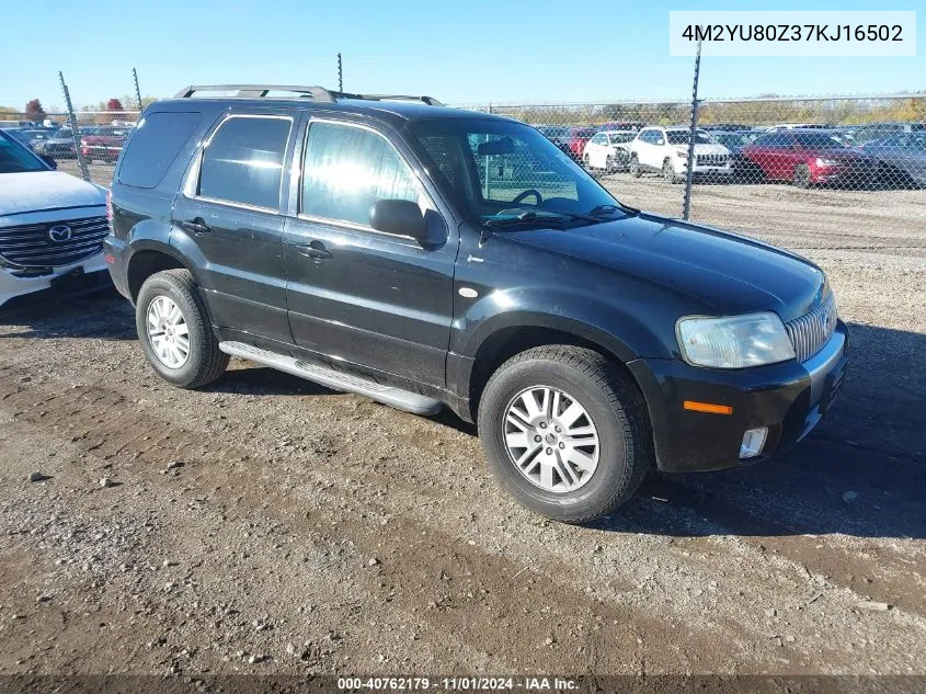 2007 Mercury Mariner Convenience VIN: 4M2YU80Z37KJ16502 Lot: 40762179