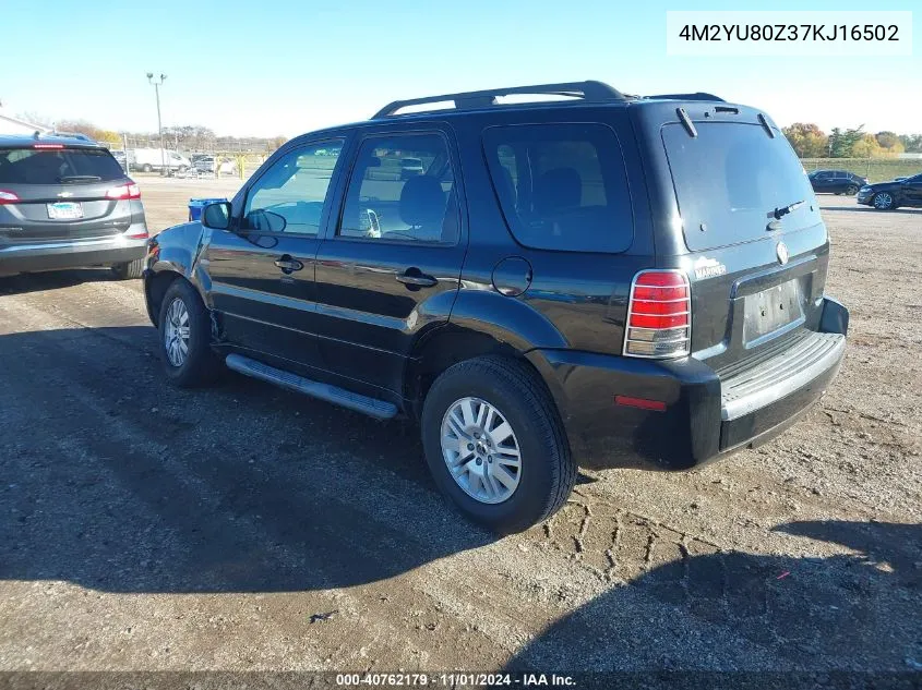 2007 Mercury Mariner Convenience VIN: 4M2YU80Z37KJ16502 Lot: 40762179