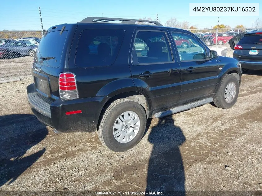 2007 Mercury Mariner Convenience VIN: 4M2YU80Z37KJ16502 Lot: 40762179