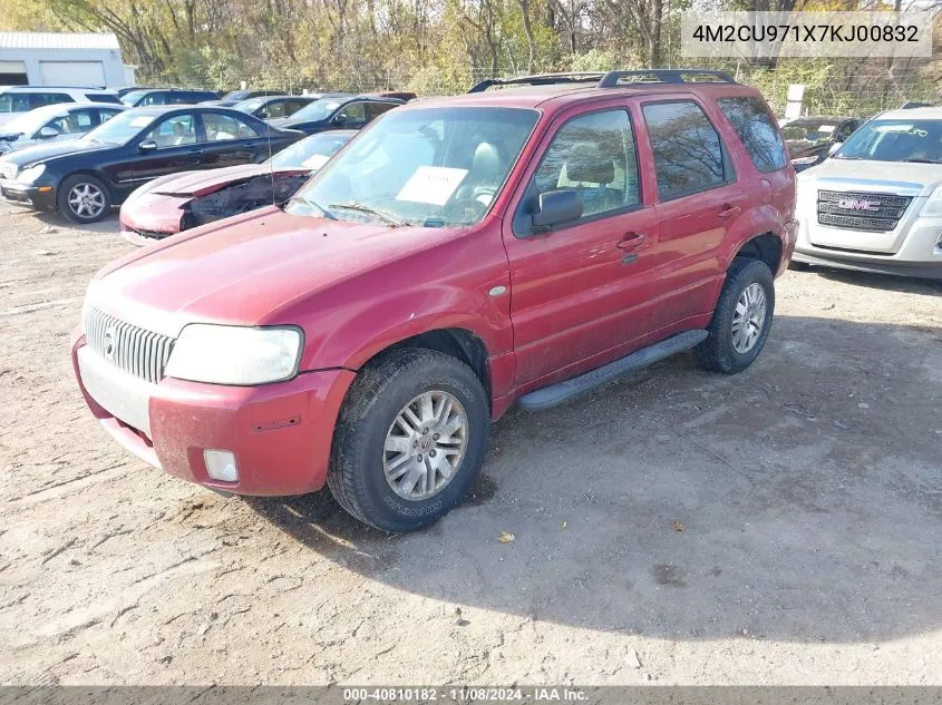 2007 Mercury Mariner Premier VIN: 4M2CU971X7KJ00832 Lot: 40810182