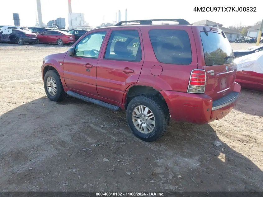 2007 Mercury Mariner Premier VIN: 4M2CU971X7KJ00832 Lot: 40810182