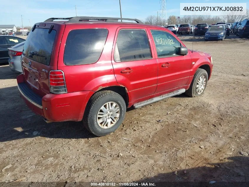 2007 Mercury Mariner Premier VIN: 4M2CU971X7KJ00832 Lot: 40810182