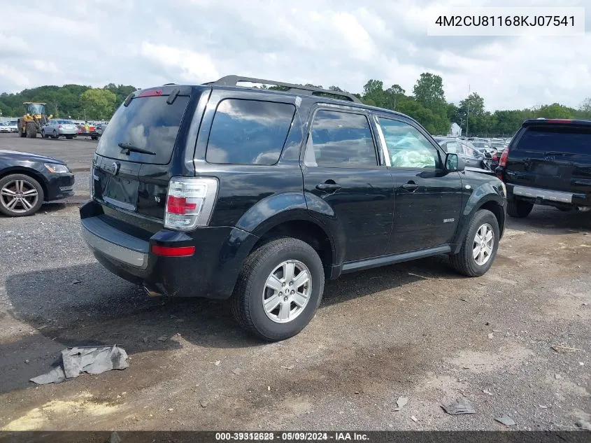 2008 Mercury Mariner V6 VIN: 4M2CU81168KJ07541 Lot: 39312628