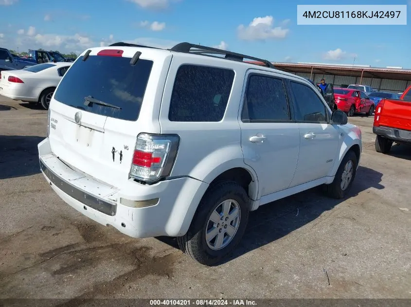 2008 Mercury Mariner V6 VIN: 4M2CU81168KJ42497 Lot: 40104201