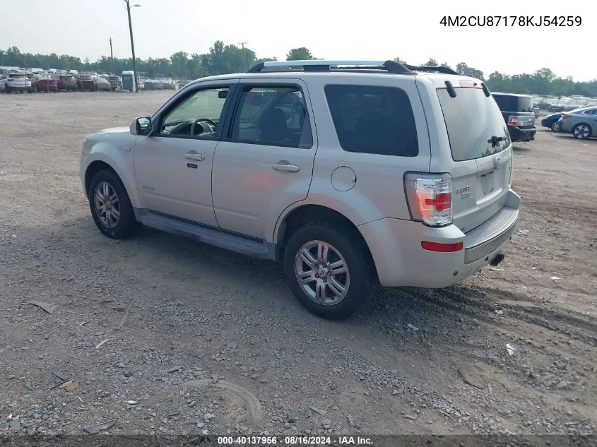 2008 Mercury Mariner Premier VIN: 4M2CU87178KJ54259 Lot: 40137956