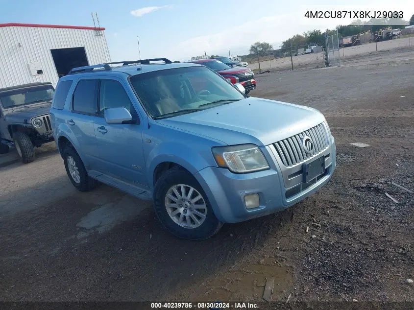 2008 Mercury Mariner Premier VIN: 4M2CU871X8KJ29033 Lot: 40239786