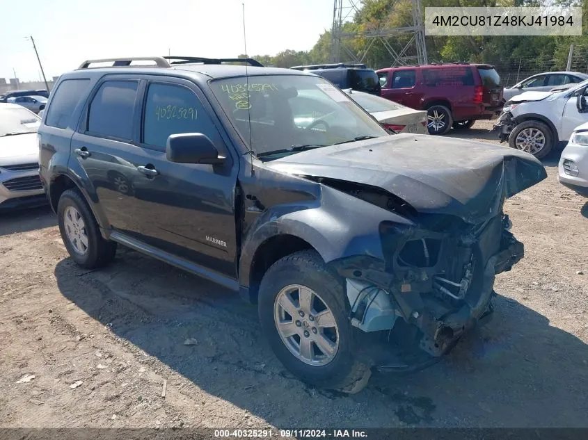 2008 Mercury Mariner I4 VIN: 4M2CU81Z48KJ41984 Lot: 40325291