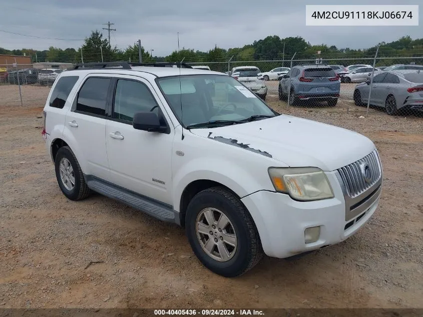 2008 Mercury Mariner V6 VIN: 4M2CU91118KJ06674 Lot: 40405436