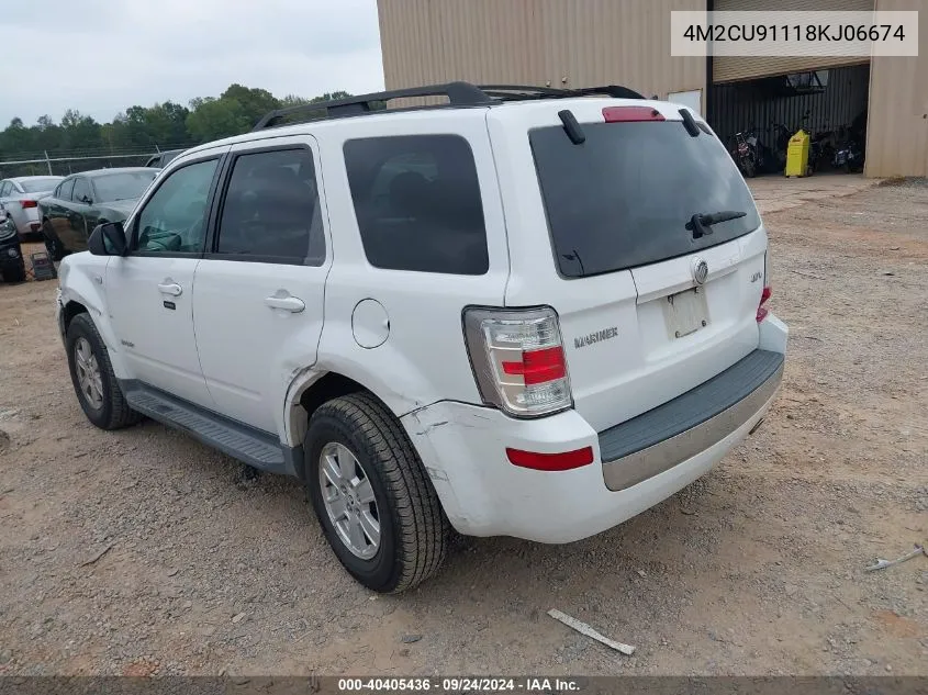 2008 Mercury Mariner V6 VIN: 4M2CU91118KJ06674 Lot: 40405436