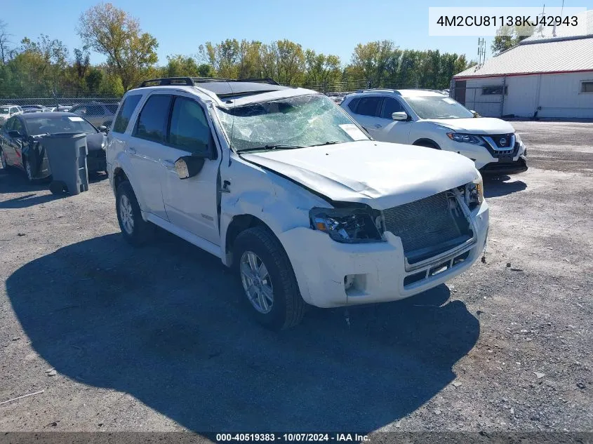 2008 Mercury Mariner V6 VIN: 4M2CU81138KJ42943 Lot: 40519383