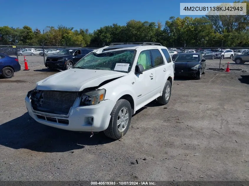 2008 Mercury Mariner V6 VIN: 4M2CU81138KJ42943 Lot: 40519383