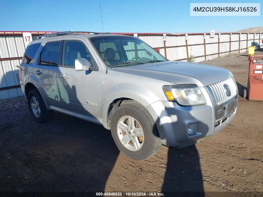 2008 Mercury Mariner Hybrid VIN: 4M2CU39H58KJ16526 Lot: 40546820