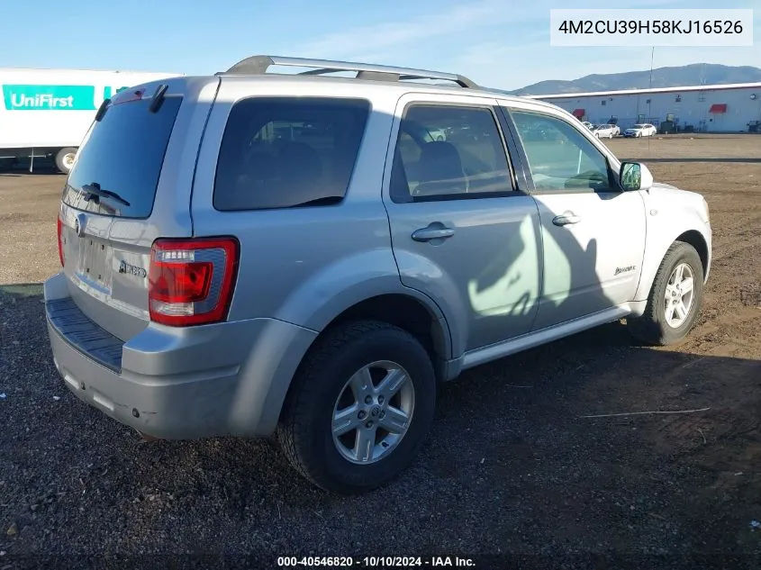 2008 Mercury Mariner Hybrid VIN: 4M2CU39H58KJ16526 Lot: 40546820