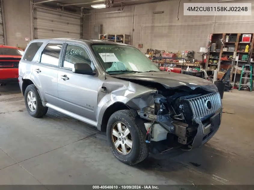 2008 Mercury Mariner VIN: 4M2CU81158KJ02248 Lot: 40548610