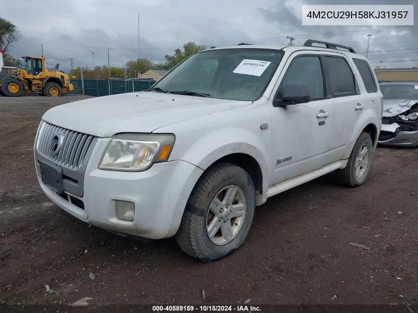 2008 Mercury Mariner Hybrid VIN: 4M2CU29H58KJ31957 Lot: 40589159